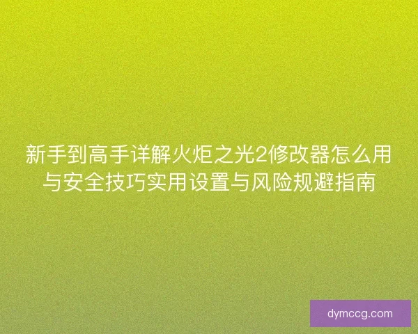 新手到高手详解火炬之光2修改器怎么用与安全技巧实用设置与风险规避指南